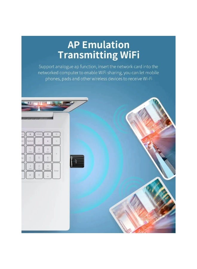 Comfast 600Mbps Mini WiFi6 Adapter WiFi Receiver 2.4G/5.8G WPA3 Wi-fi Dongle Portable Network Card For Win10/11 - Image 2